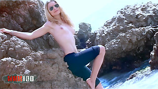 Carla Bandera: Blonde Masturbating at the Beach