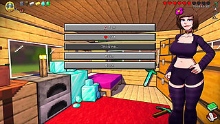 HornyCraft Minecraft Parody Jenny Gives Sloppy Deepthroat Blowjob to Futanari Alex