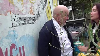 Lady Boss Dominates Slaves With Spanking and Pegging in BDSM Group Sex