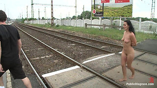 World Famous Dominatrix Down on Her Knees Crawling Naked Through the Streets of Europe