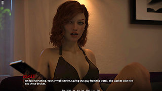 Dominos Beach 25 - Christie's Striptease for John in Front of Nikki & Scarlett While He Presses Her Boobs