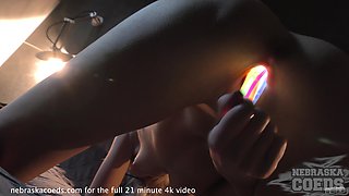 Hot Blondie Gapes Her Gash with Close-Ups