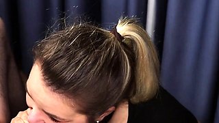 Blonde Teen Makes Him Cum in 7 Minutes with a Blowjob