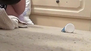 Shaved Cunt Machine-fucked Raw - Stockings & Heels Floor View POV