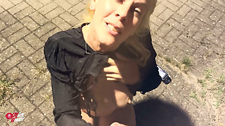 Horny Slut Fucked in the Middle of the Train Station!!