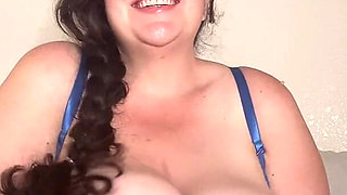 Busty BBW Babe Licks Sucks Nipples and Plays with Boobs