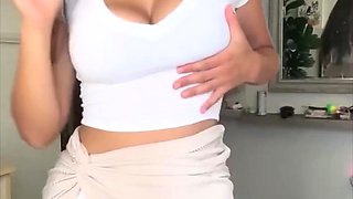 Sophieraiin Teases In A Tiny White Outfit