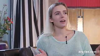 German Amateur Sandy S Solo Masturbation with Dildo and Pierced Nipples HD