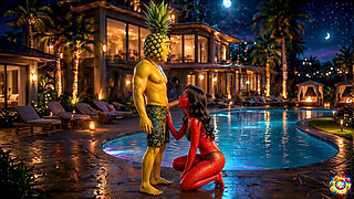 Poolside Passion Under the Stars - AI Hentai ASMR