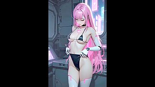 Gorgeous animated robot strippers putting on a sexy show