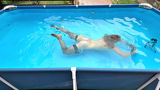 Breath Holding Underwater in Pool