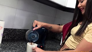 Indian Man swallows MILF maid's piss from her pussy and