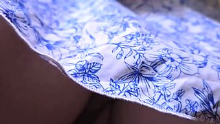 Subway Stranger Fucks Me Under Skirt and Cums in Panties - Amateur Public Transport Creampie