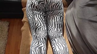 Step sister with a big ass hints at sex and shows off her new leggings