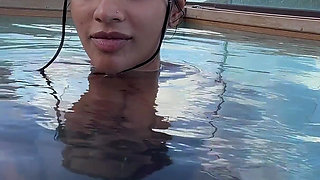 Busty India Gives an Amazing Blowjob in the Hotel Pool to Everyone's Glass- Yasmina Khan