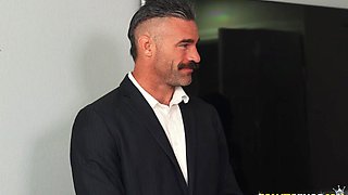 Charles Dera's Wild Kitchen Affair with Brunette Passion