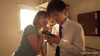 Japanese wife enjoys steamy office squirt creampie sex