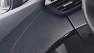 Risky Masturbation in the Car with a Hot Girl at the Bus Stop in Public!