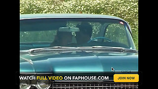 Busty Babe Zaneta Hot Fuck in Classic Car