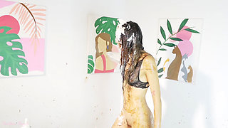 I Am Humiliated as a Presenter with Slime Pie Cake Chocolate