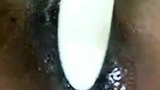 Black girl's juicy pussy on webcam