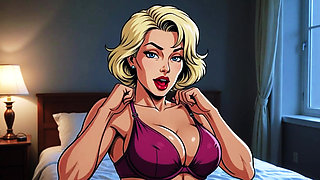 Ai Old Women in Bedroom Teasing and Flashing Tits