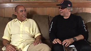 The big titted model lets an old guy use her body