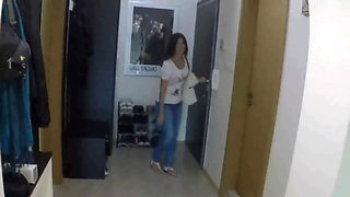 Footjob from his stepmom