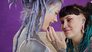 FFM Tattoo Threesome with Two Alternative Teens