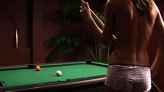 Small titted brunette teen fingering on the bed