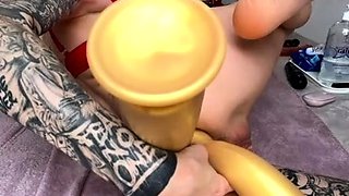 SEXY BIG BOOBS BLONDE ANAL MASTURBATION