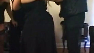 Humiliating food penetration in pussy