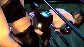 big boobed anime girl fucked in wrestling court.