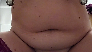 Torturing my pussy with clamps, nipples trapped in weights