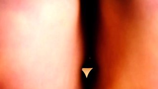 Brunette with foot fetish rubs big dick with her feet in POV