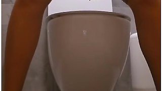 Public Toilet Pissing In Tights And Beautiful Dress