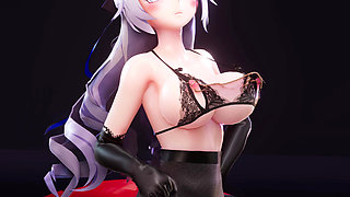 32, [mmd] Big Duck Duck - Arrogant Dance Abracadabra Black Silk Pantyhose Sexy Underwear Breast Chain Anal Plug Double Hole Thrusting