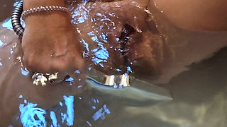 Mature Wife Masturbates in the Bathtub and Then Lets Her Husband Fuck Her From Behind Until He Cums Inside Her