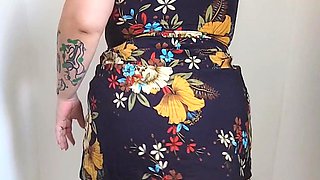 Horny Tattooed Chubby Dances Brazilian Funk and Rubs Her Hairy Pussy on Your Face