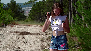 Solo street matsrubation from young beauty Vika Lita