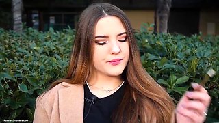 Russian Damsel Spends Her Lunch Break Smoking 1 Cigs