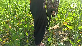 Village Desi Bhabhi Fucked in Mustard Field in Doggy Style. Outdoor Sex Desi Bhabhi with Dewar