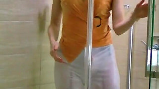 Fast, Loose, and Wet - Kinky Strap-on Surprise in Tight White Pants