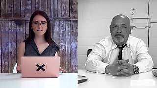 Sexy Secretary Has Sex With Old Sad Coworker