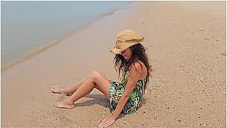 Public Beach No Panties # Risky Pussy N Red But Plug Flashing