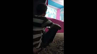 Indian Slender Wifey Suck off and Standing Pounding