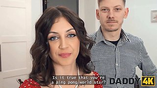 Daddy4k. magnificent girlfriend enjoys to risk and cheats on her boyfriend in the next room