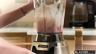 Blonde and Brunette in Wild BBC Double Blowjob Heat