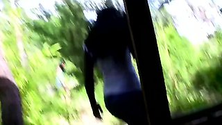 Hammering In Public With Squirting Ebony Sexpot