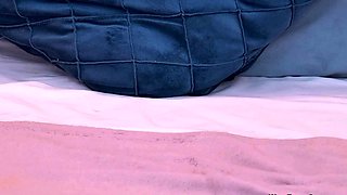 Shaved pussy blonde changing panties on webcam